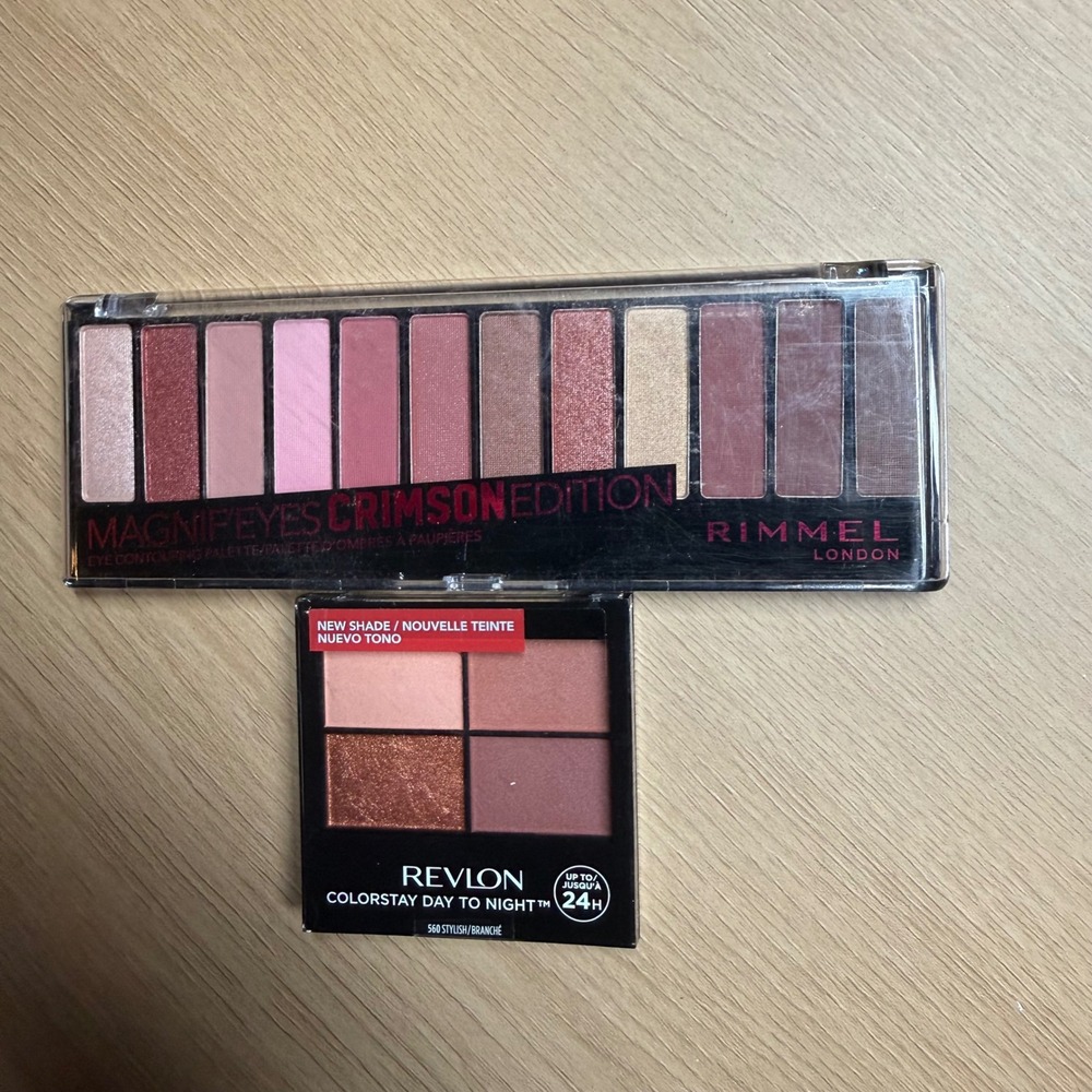 Rimmel Magnif'Eyes Crimson Edition & Revlon ColorStay Eyeshadow Palette Bundle